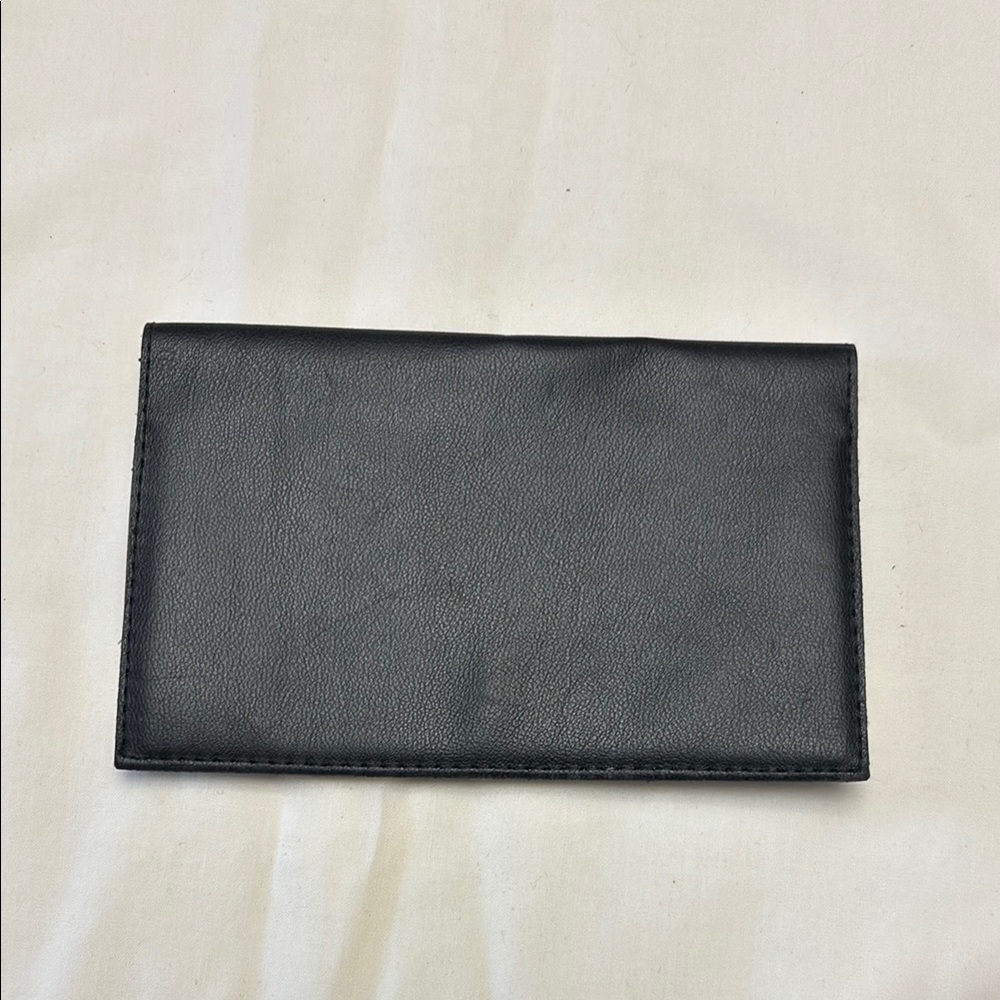 Black Leather Wallet with Gold Accents - Picture 2 of 4